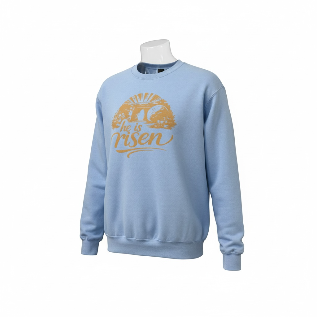 Easter He is Risen Sweatshirt - Baby Blue