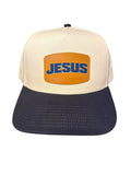 Blue and Cream Jesus Snapback Hat