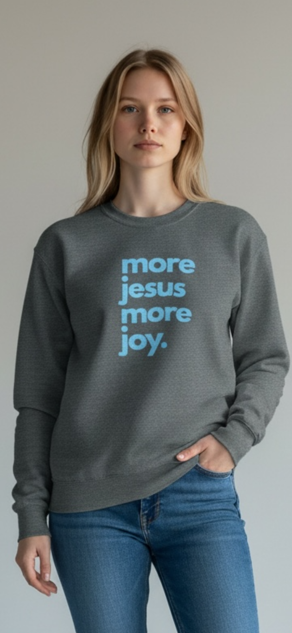 More Jesus More Joy - Sweatshirt - Dark Gray