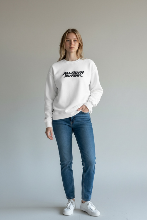 All Faith, No Fear - Sweatshirt - White