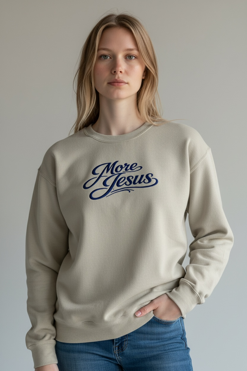 More Jesus Sweatshirt - Beige
