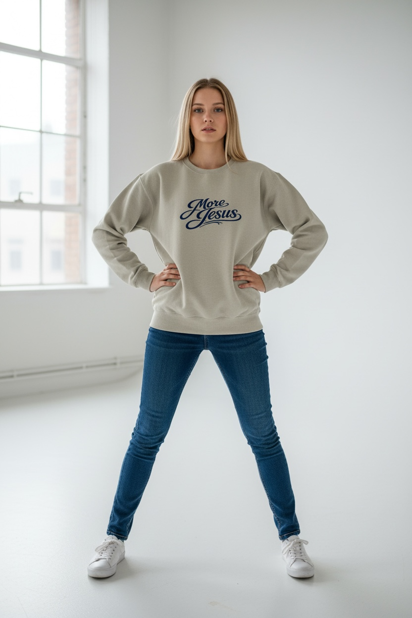 More Jesus Sweatshirt - Beige